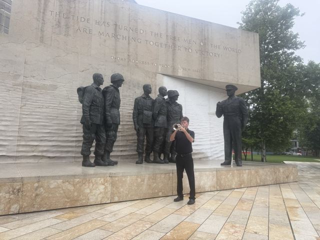 Luis Engelke performing at the Eisenhower Memorial