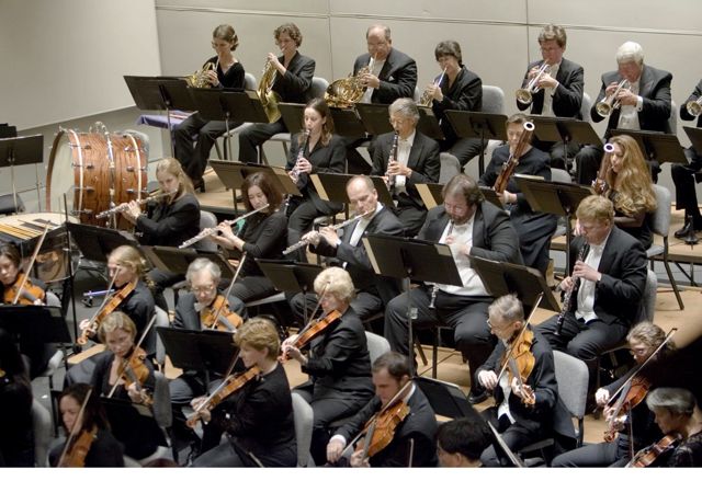The Lancaster Symphony Orchestra on stage