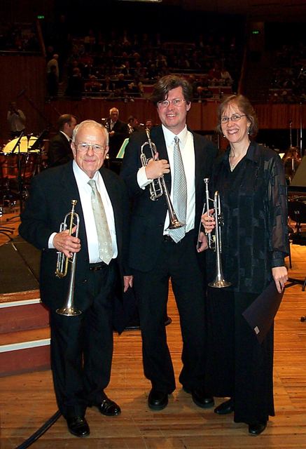 Luis Engelke with two colleagues on stage at the Sydney Opera House